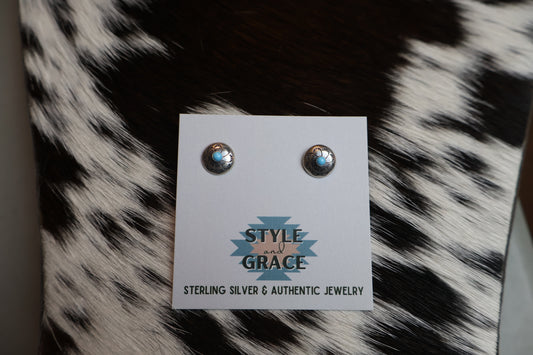 Mini Concho Earrings w/ Turquoise