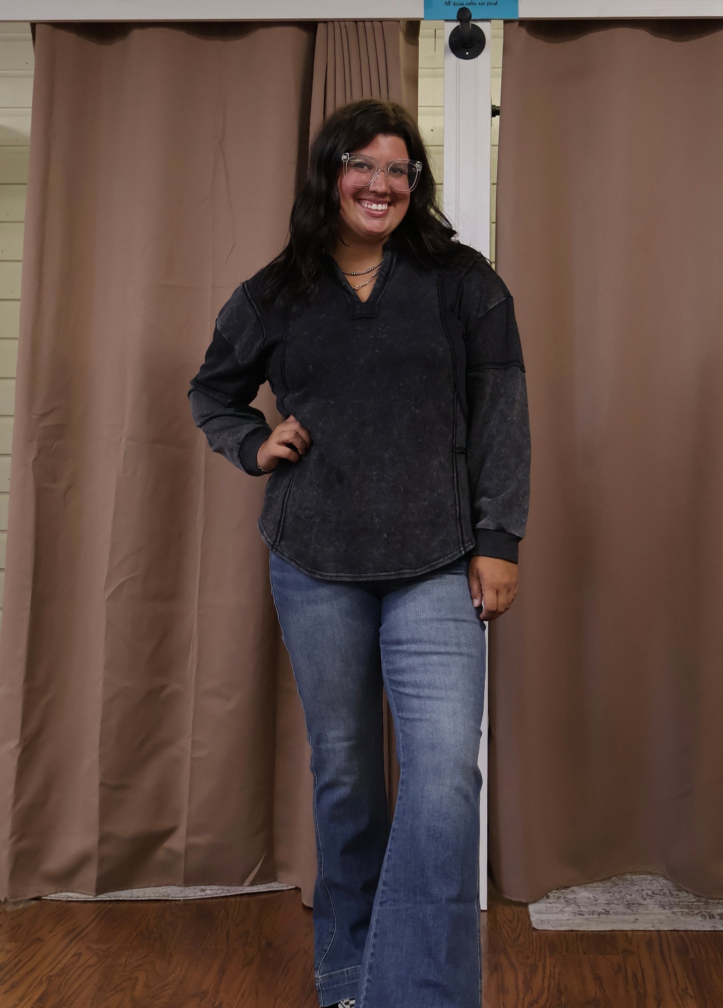 Black Washed Pullover