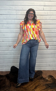 High Rise-Ankle Wide-Seam Detailed Jeans