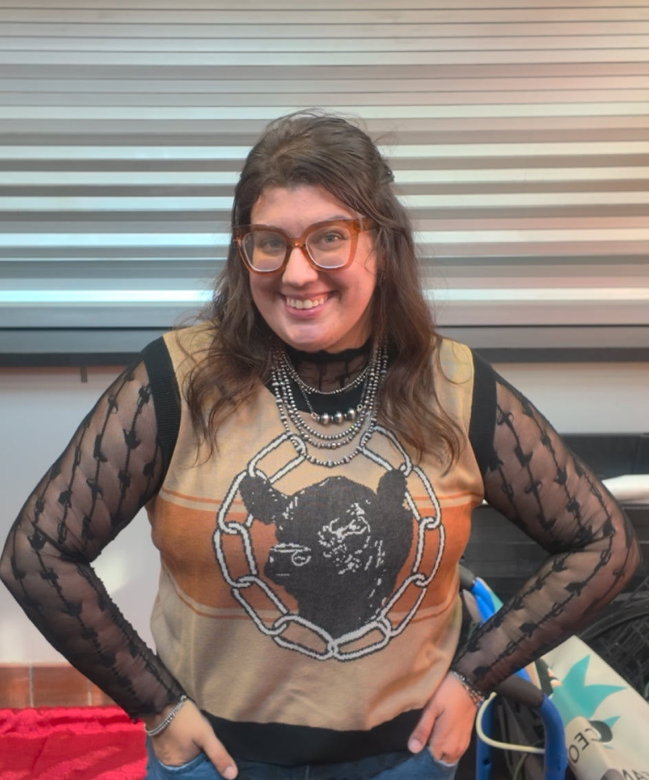 Black Lace Top With Western Details