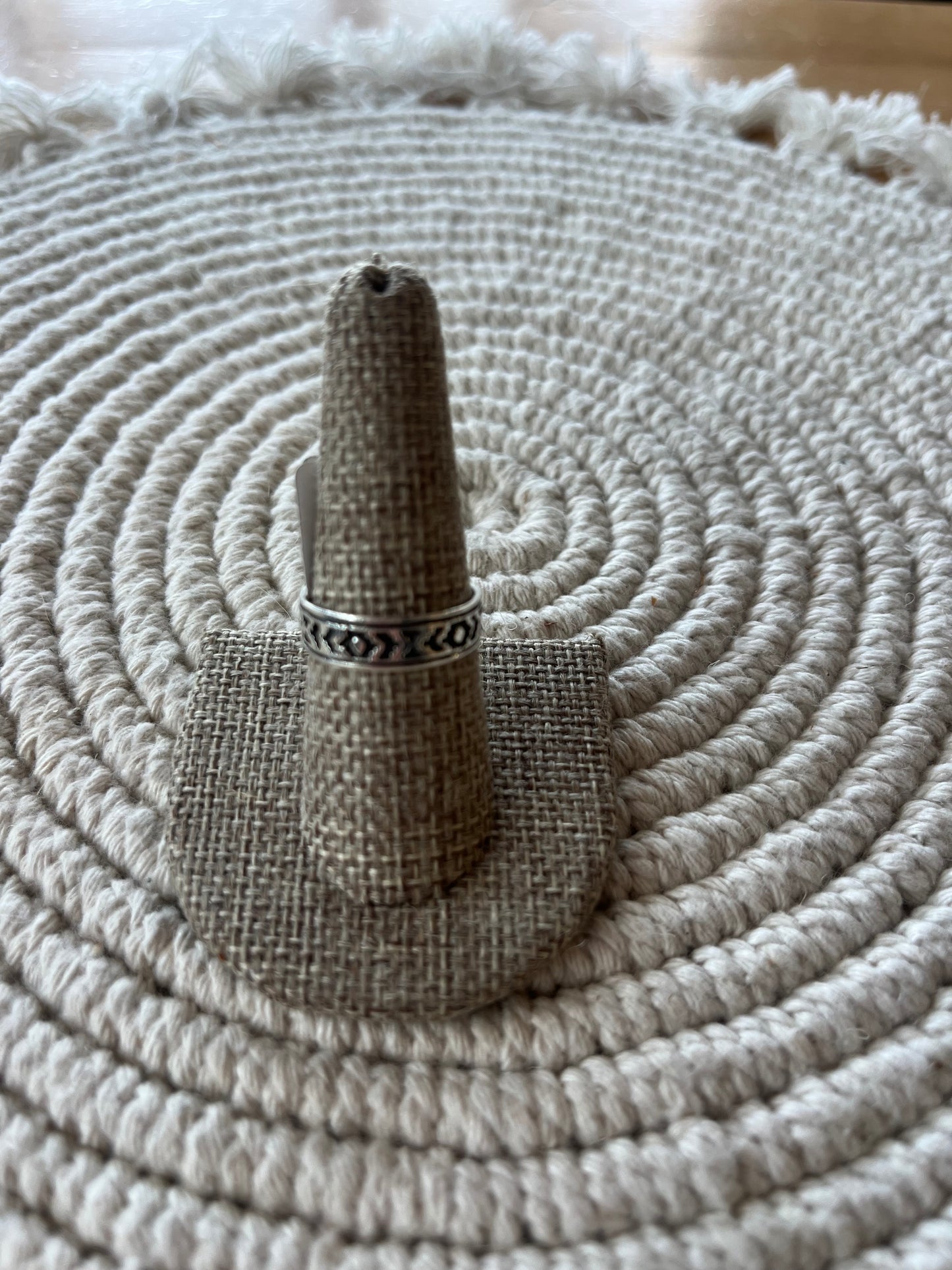 Sterling Silver Aztec Pattern Stacker Ring
