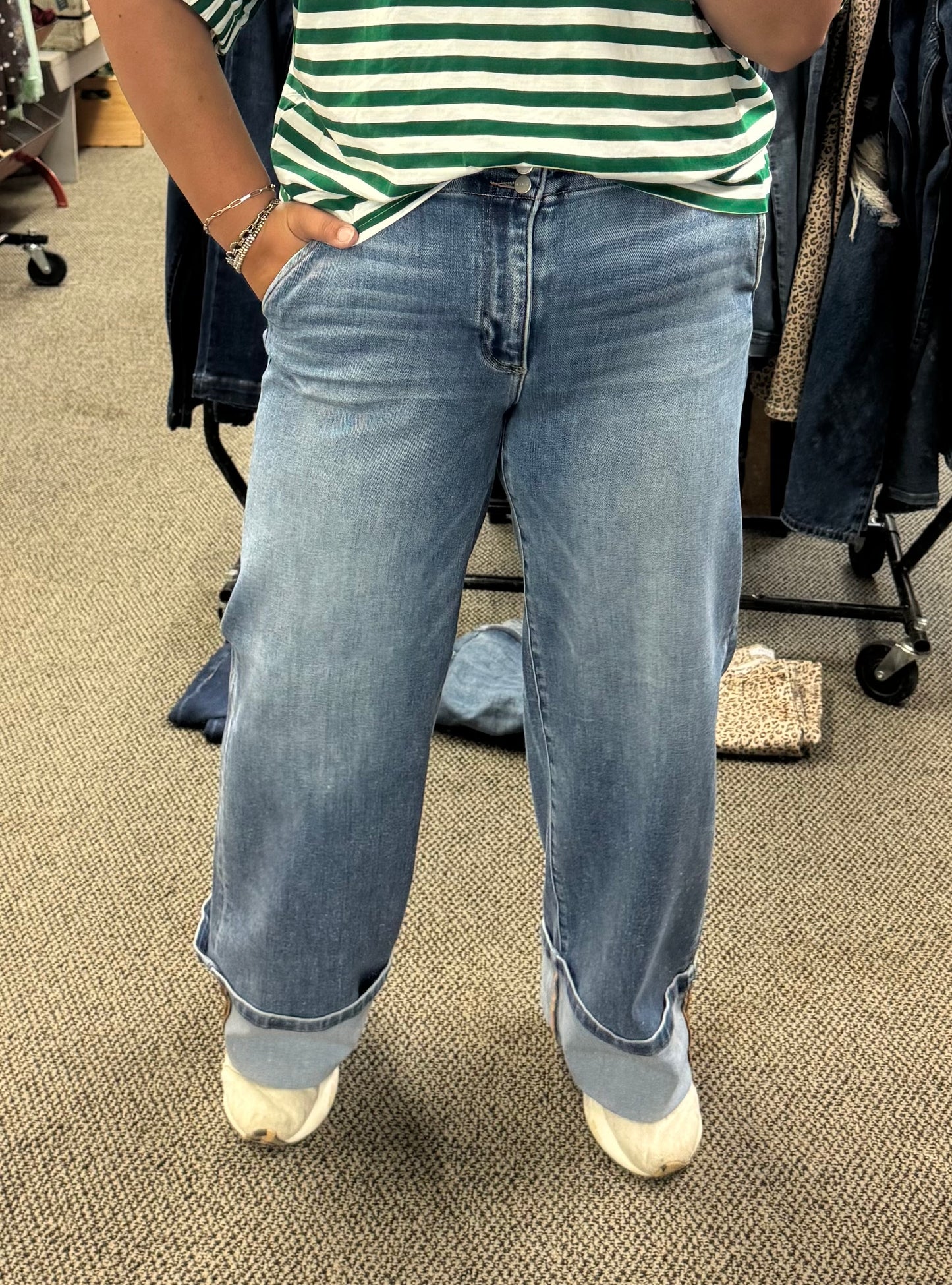 Three Button Cuff Jeans