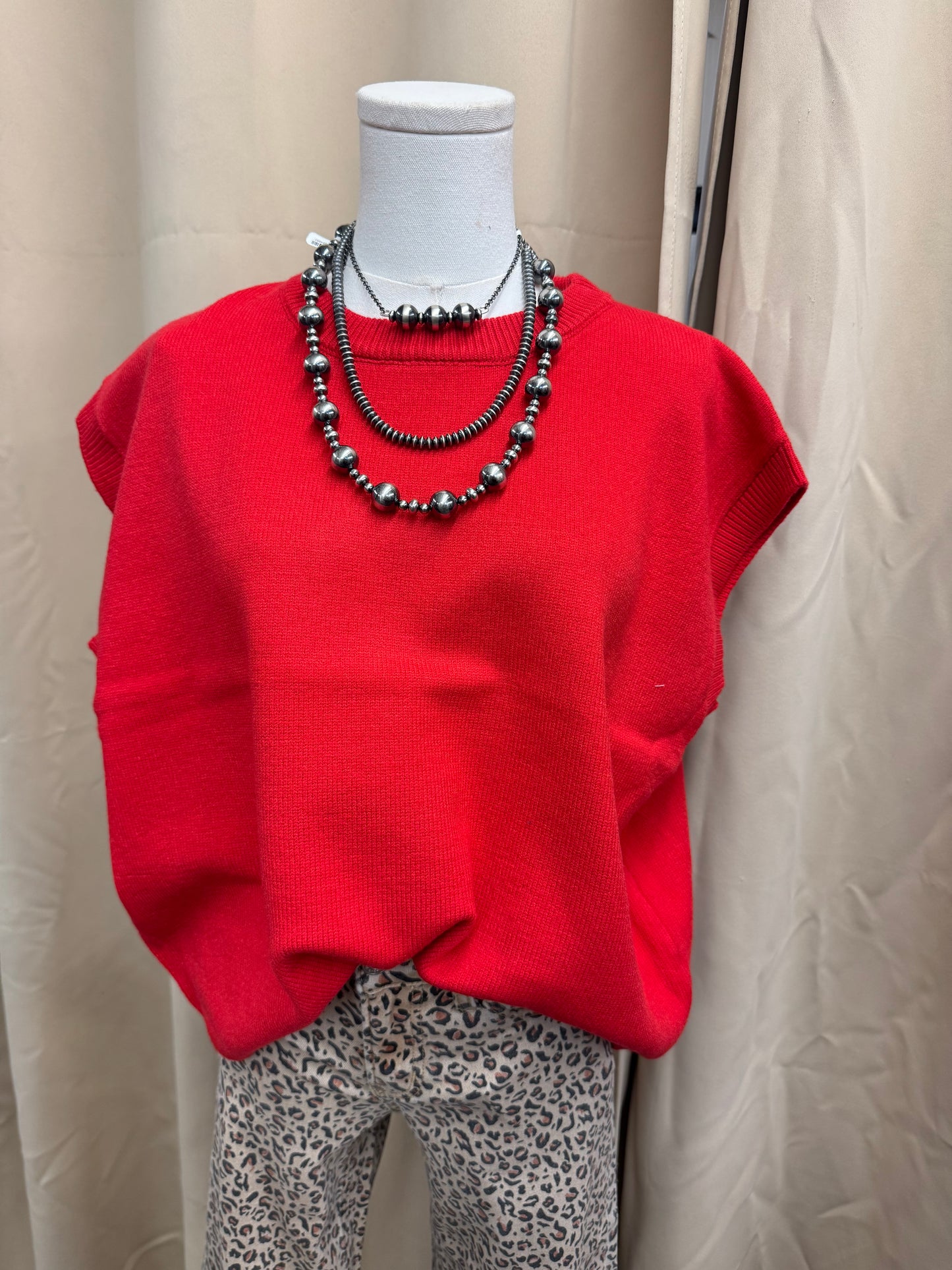 Red Sweater Top
