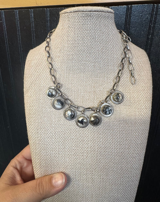 White Buffalo Charm Necklace