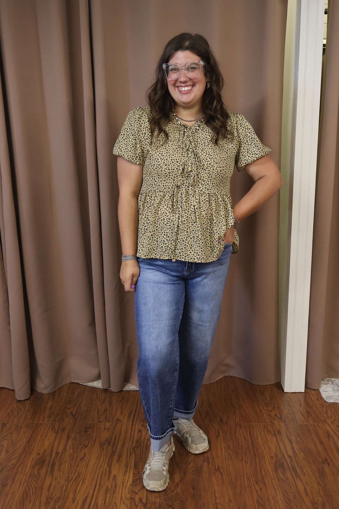 Tan Leopard Print Top