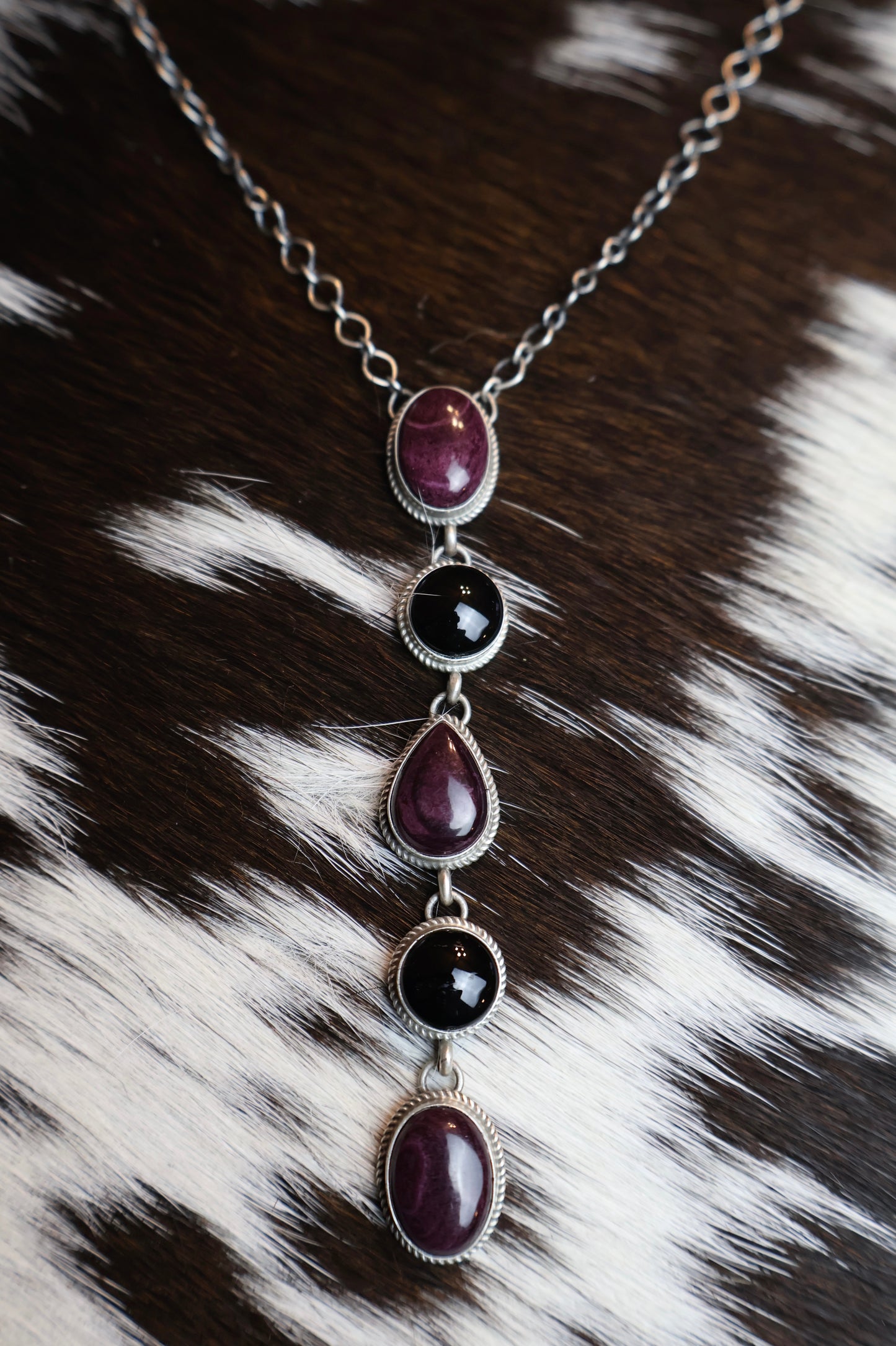 Spiny & Onyx Drop Necklace