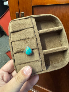 Turquoise Teardrop Ring-Size 6