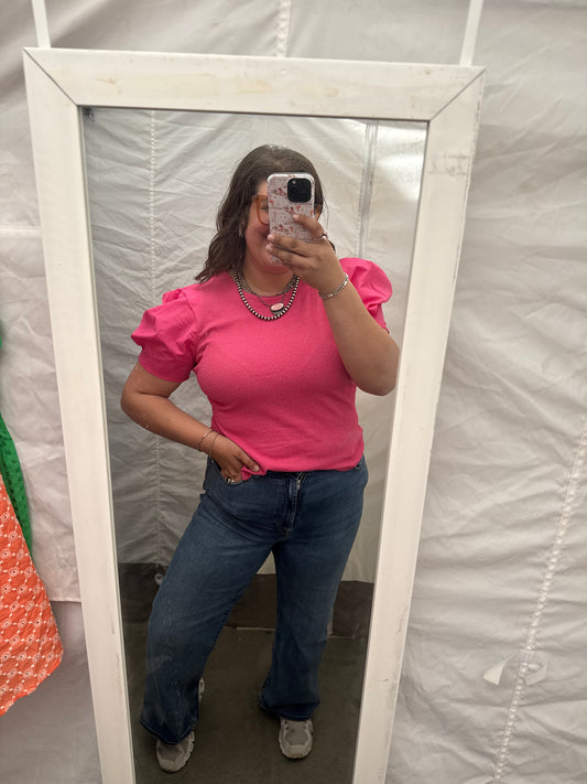 Pink Cross Back Top