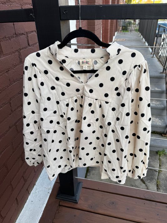 Polka Dot Corduroy Top