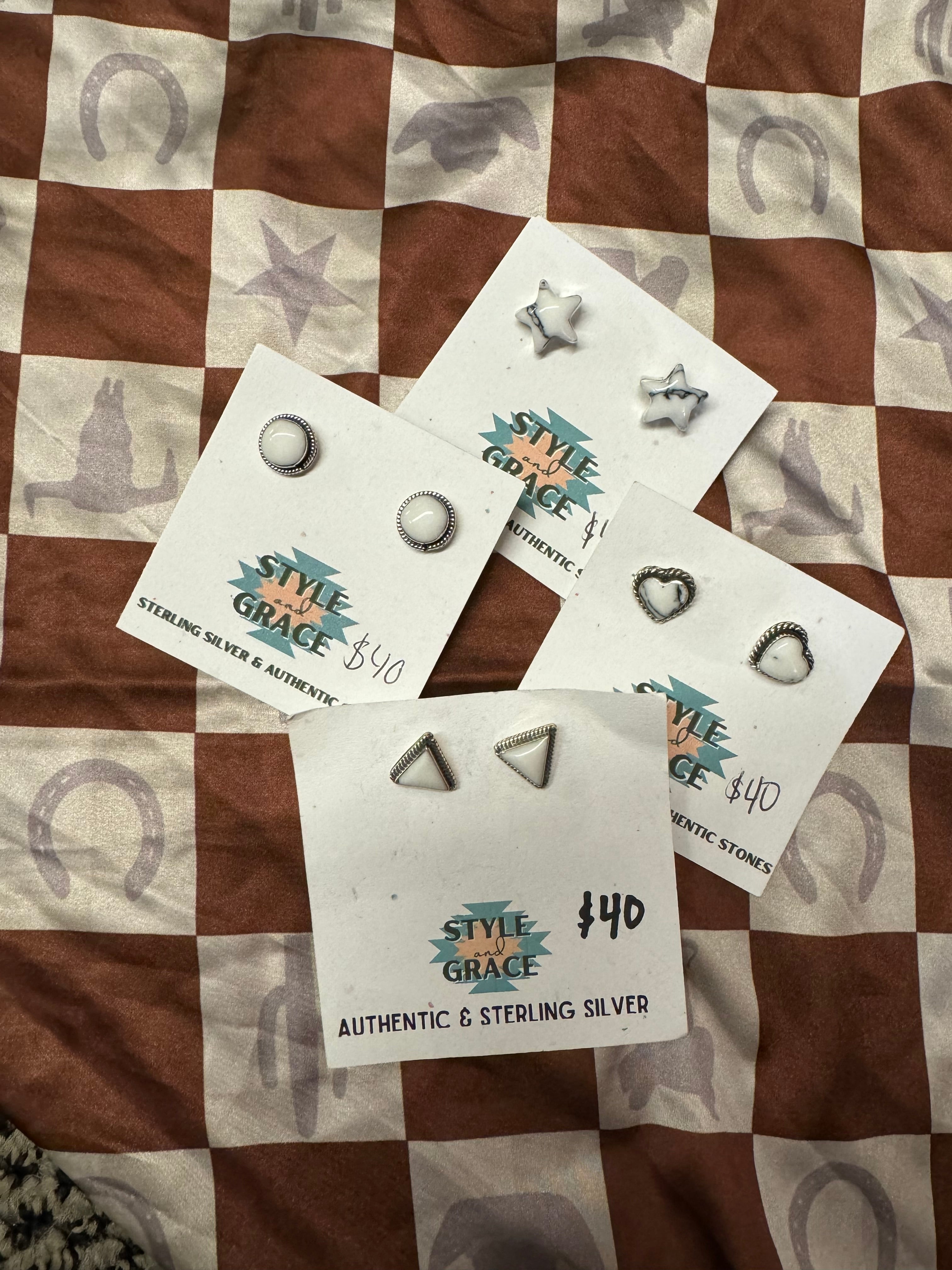 Howlite Stud Earrings