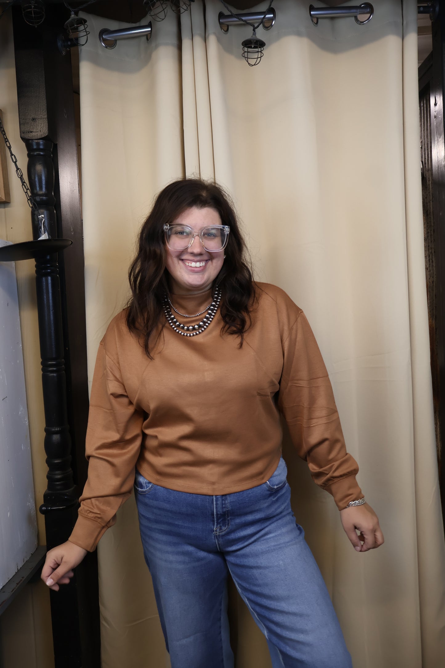 Camel Mock Neck