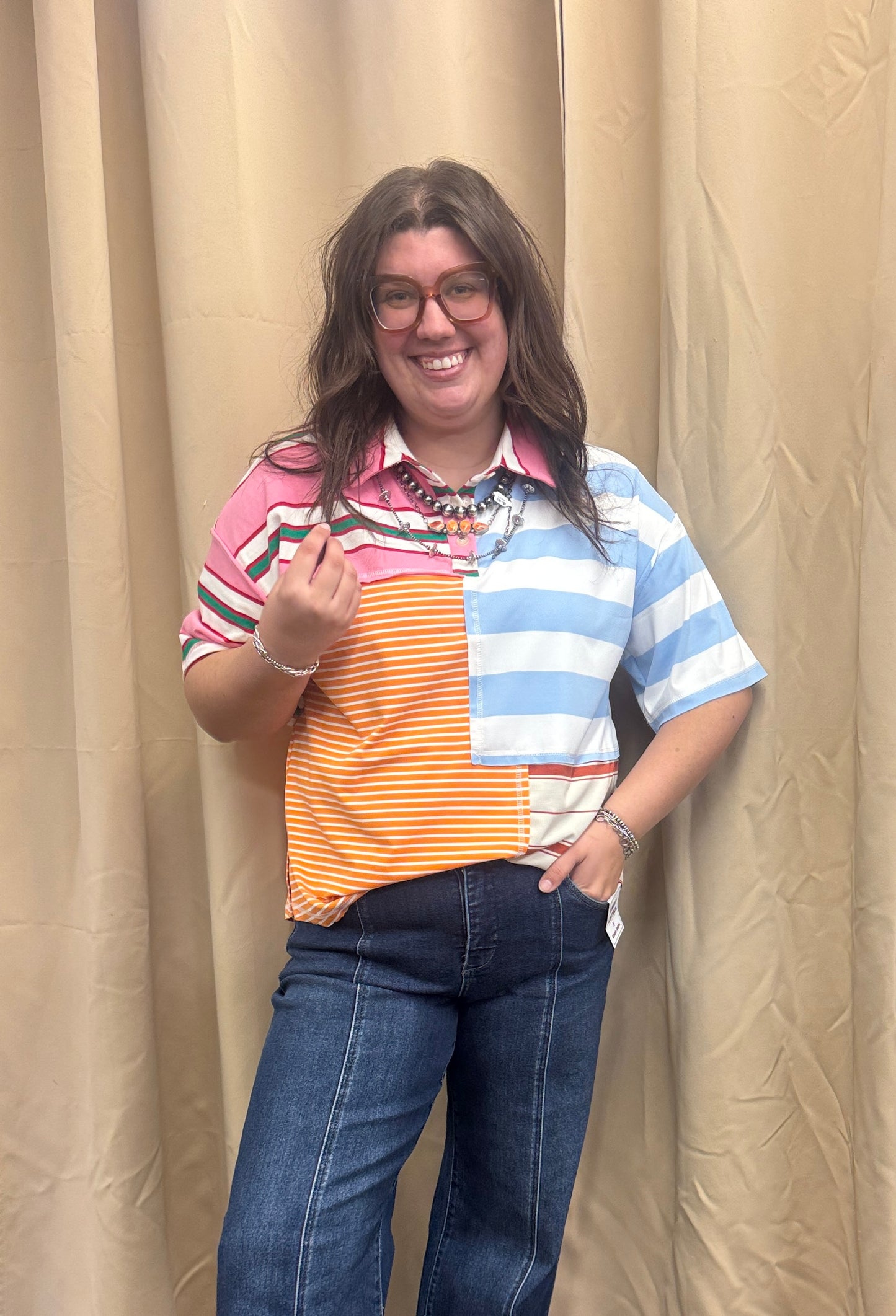 Colorblock Short Sleeve Top