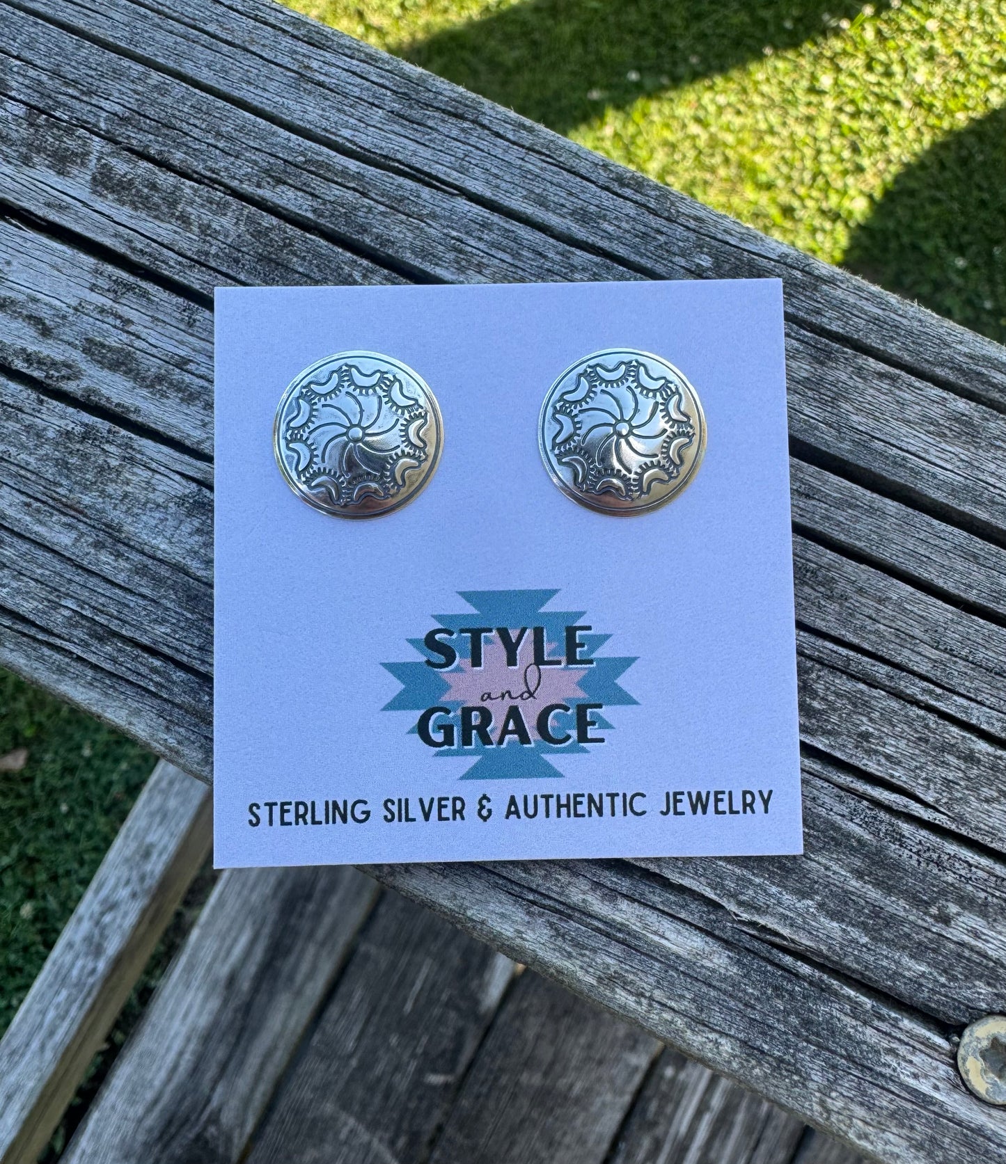 Stamped Concho Earrings