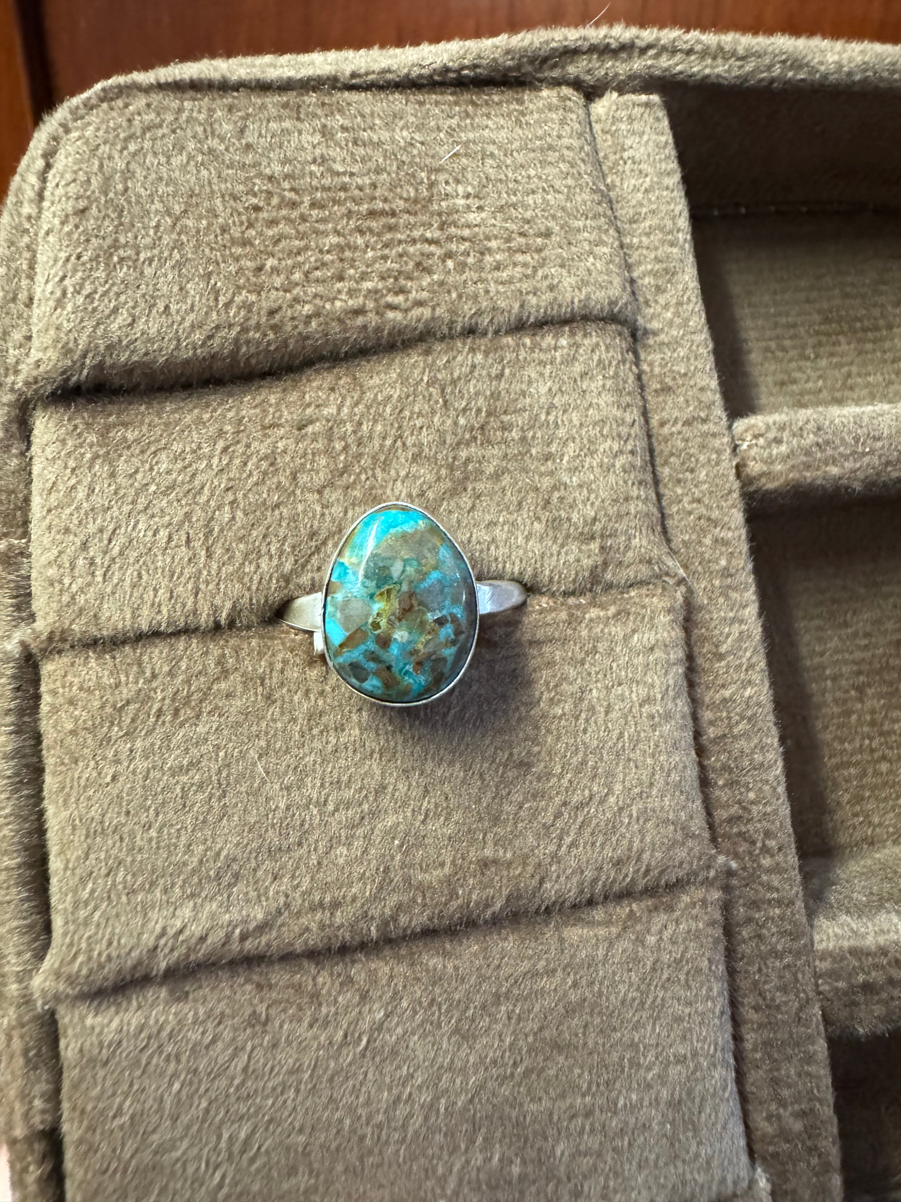 Turquoise Oval Ring- Size 9