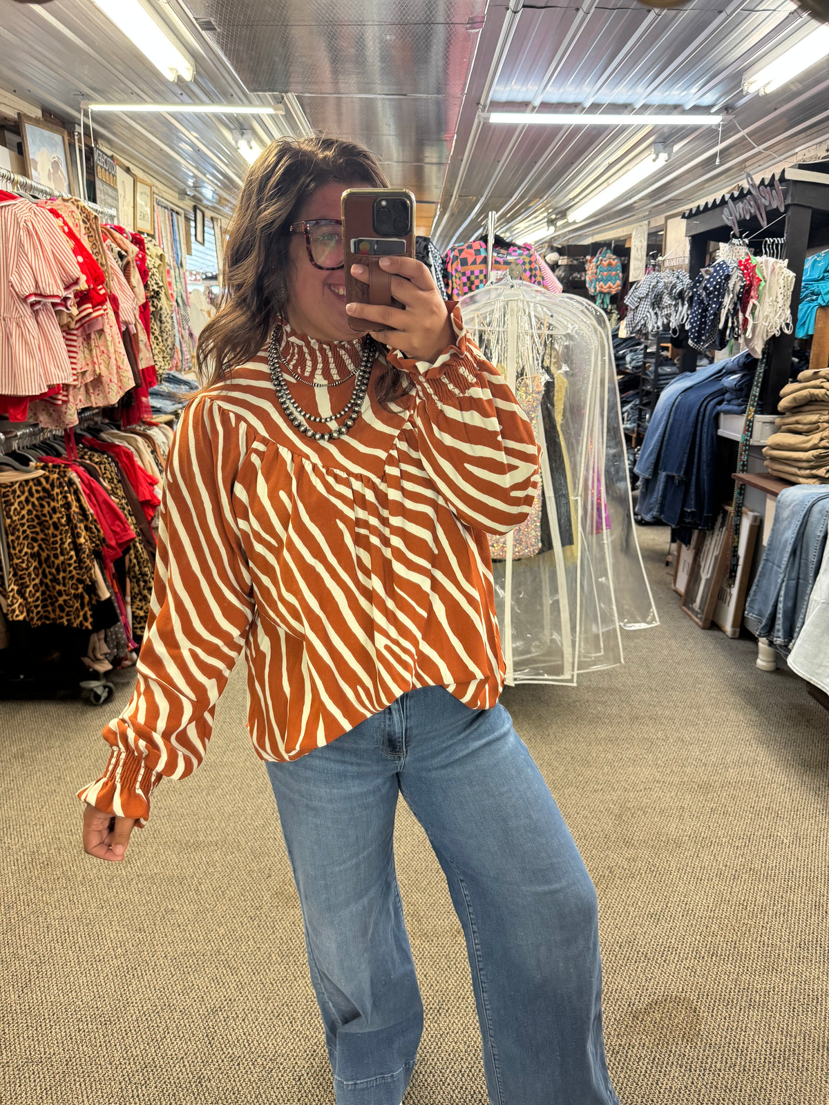 Brown Zebra Top