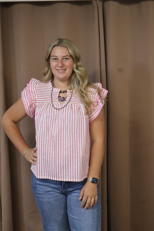 Light Pink Striped Top