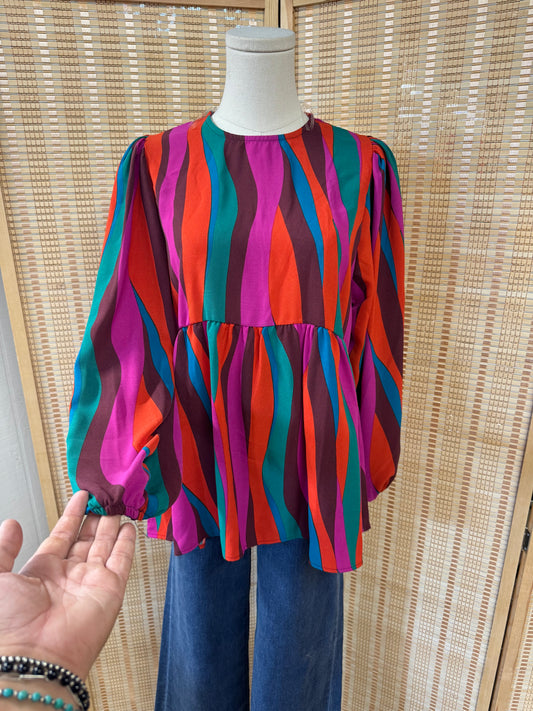 Colorful Babydoll Long Sleeve large