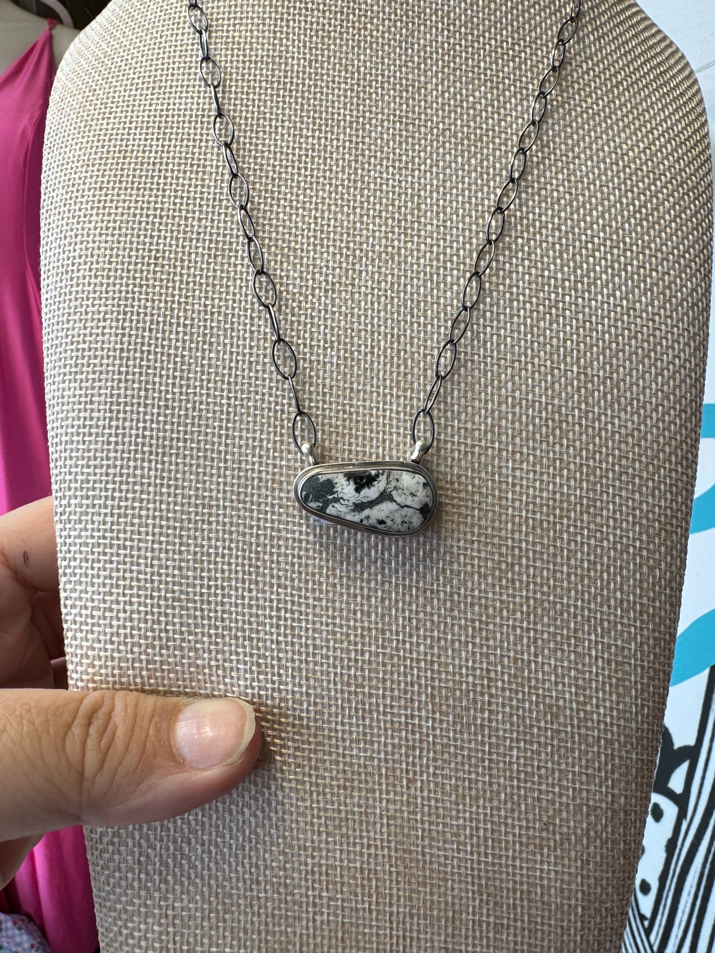 White buffalo teardrop necklace
