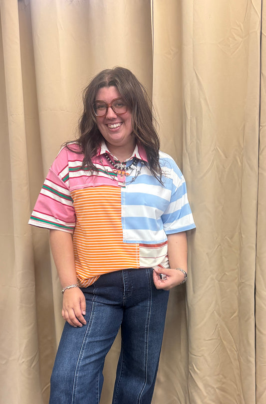 Colorblock Short Sleeve Top