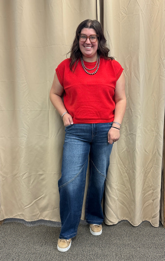 Red Sweater Top