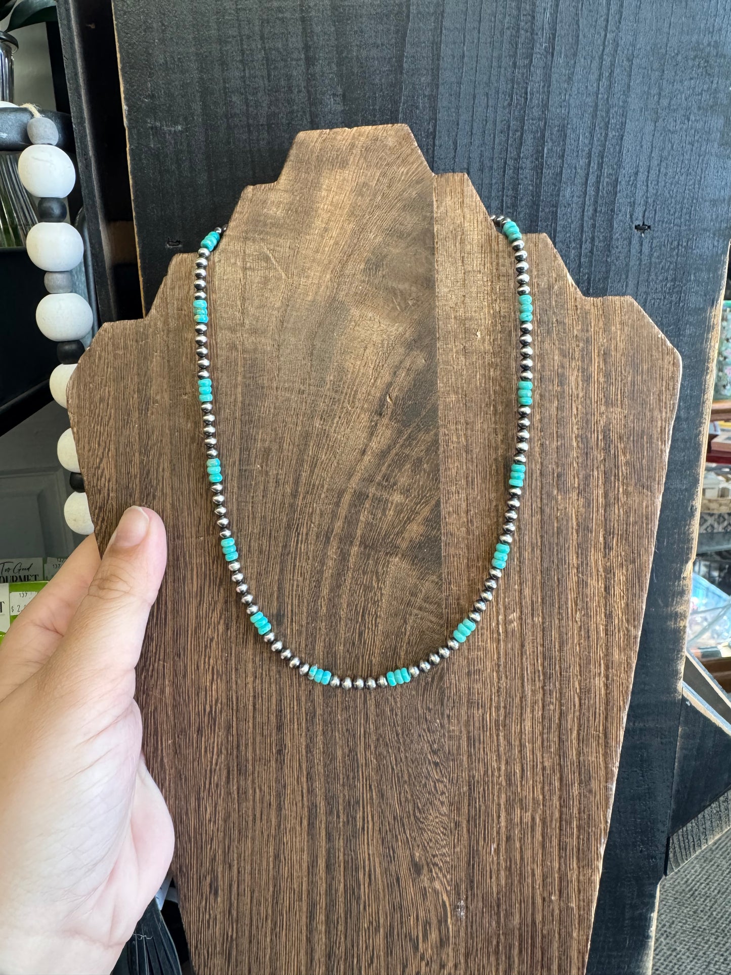 Mixed Rondell + Pearl Necklace- 18 inches