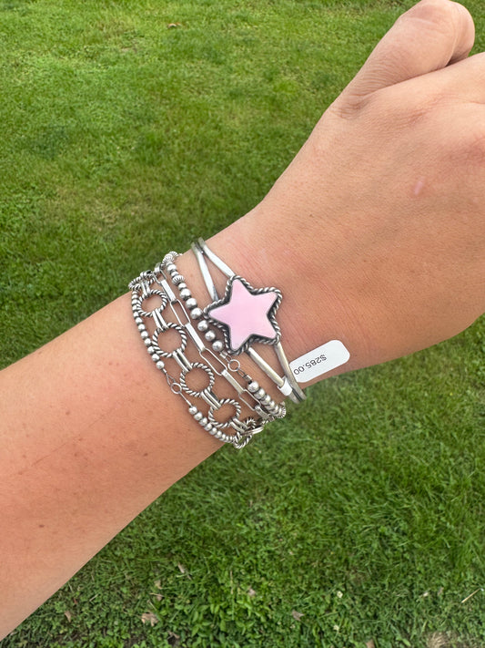 Pink Star Cuff Bracelet