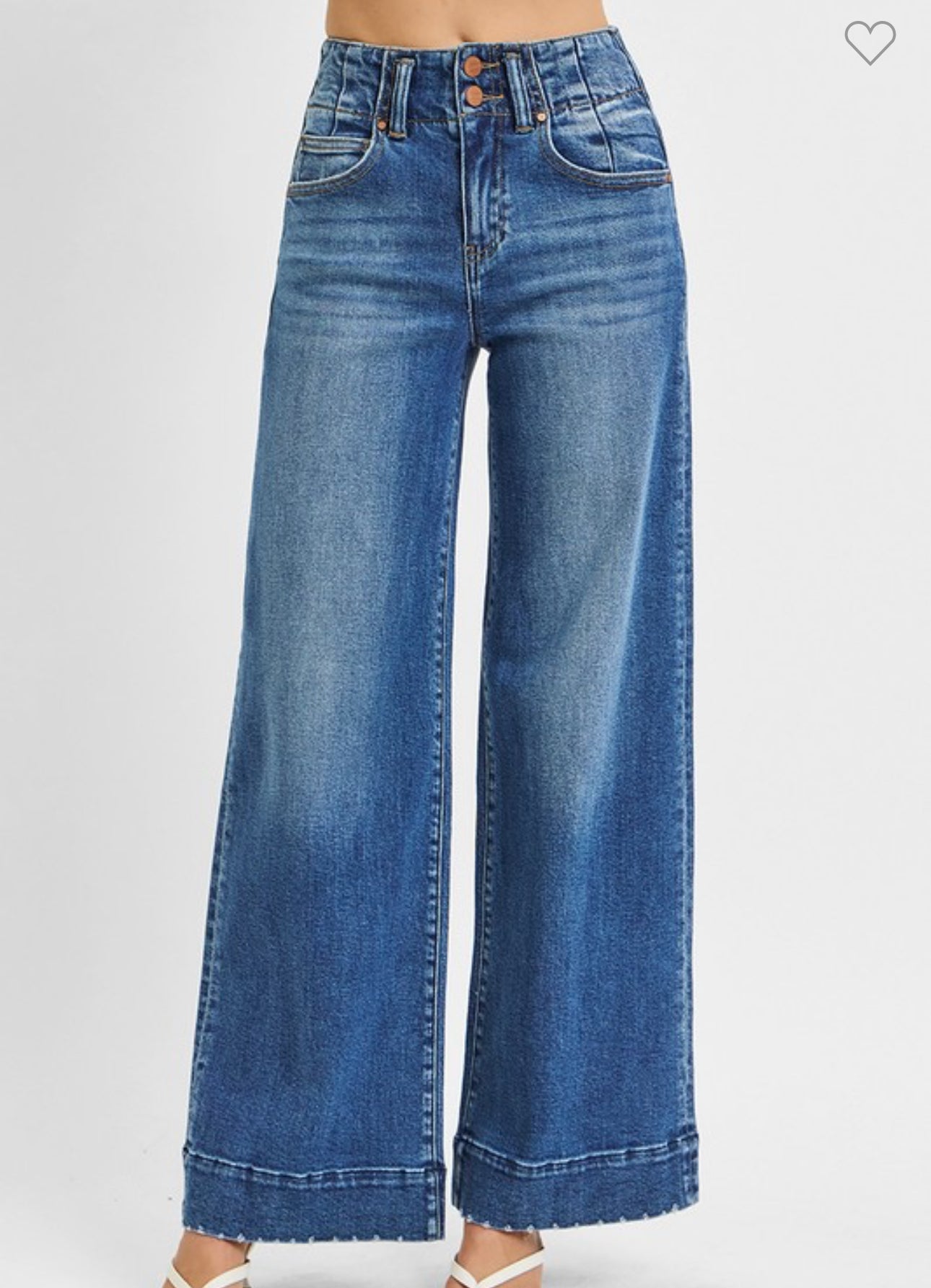 High Rise-Ankle Wide-Seam Detailed Jeans