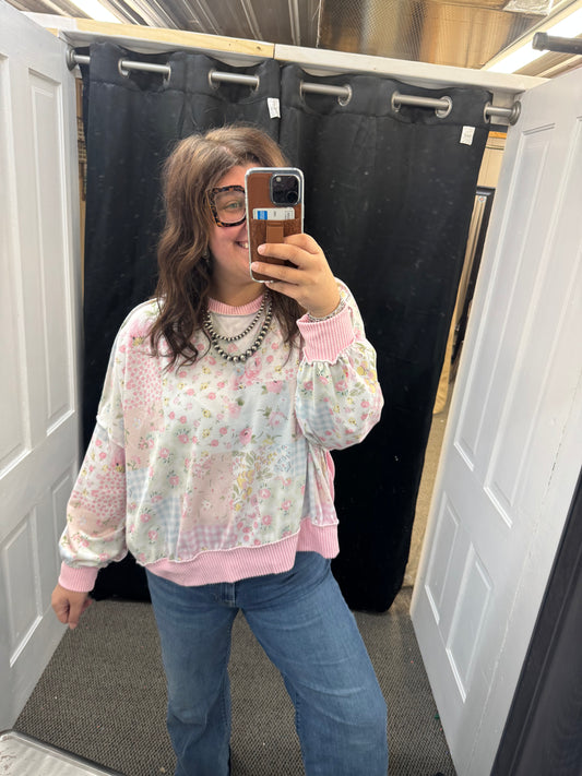 Blush Patchwork Top