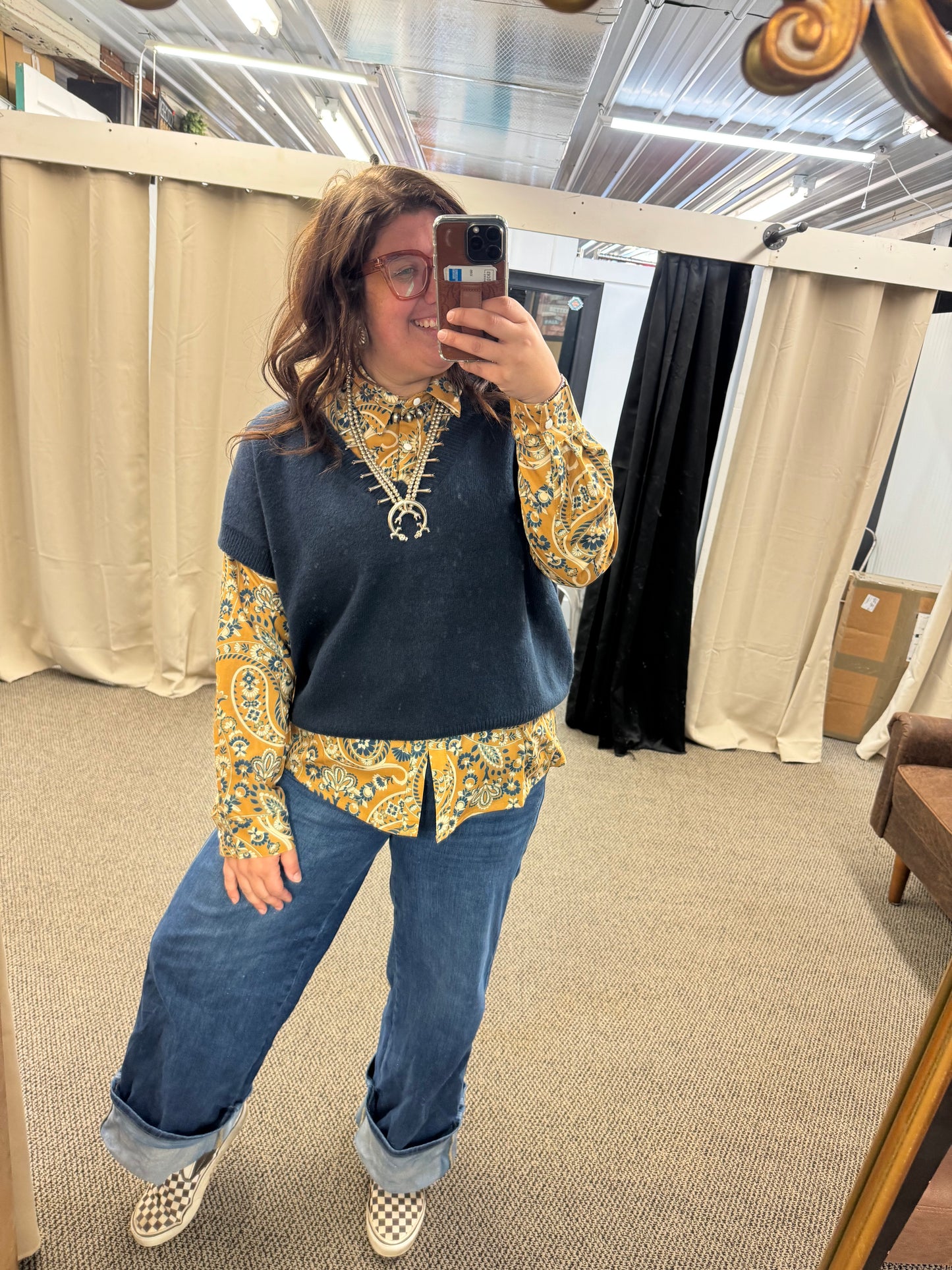 Paisley Print Button Up