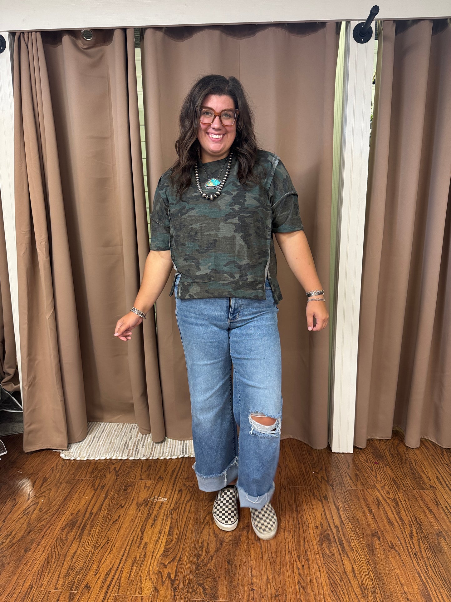 Camo Waffle Top