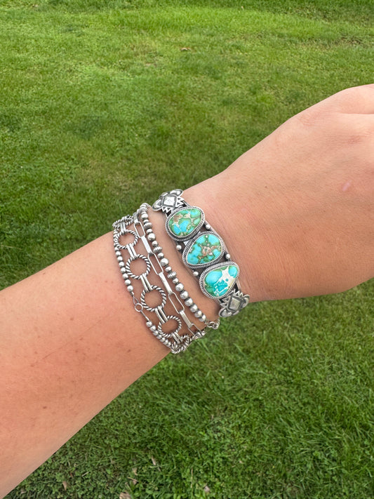 Sonoran Three Stone Cuff Bracelet