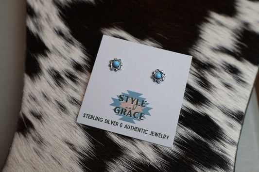 Turquoise Square Mini Studs