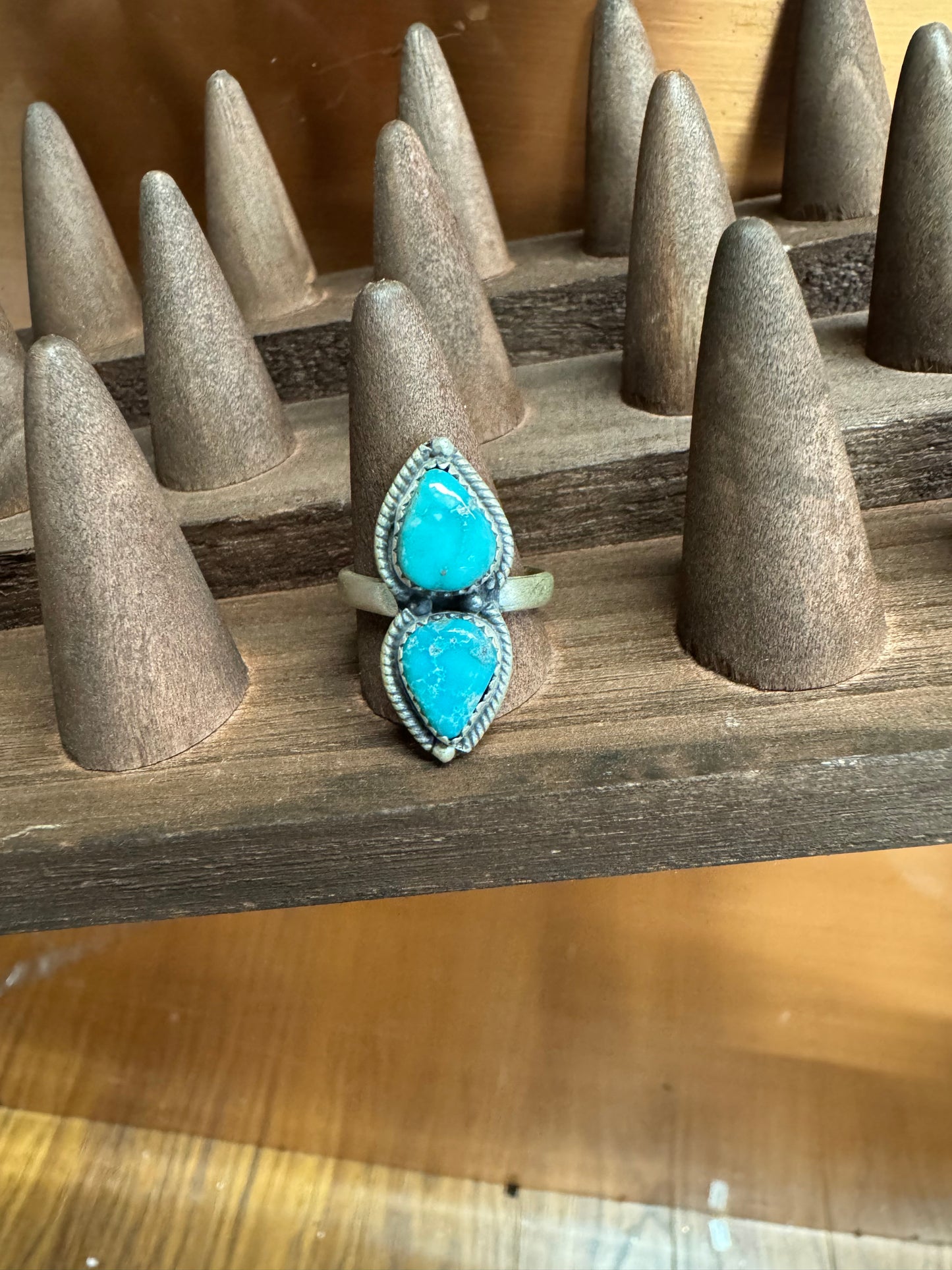 Blue Two Stone Ring