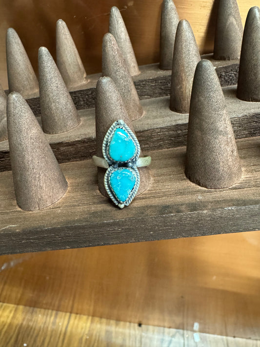 Blue Two Stone Ring
