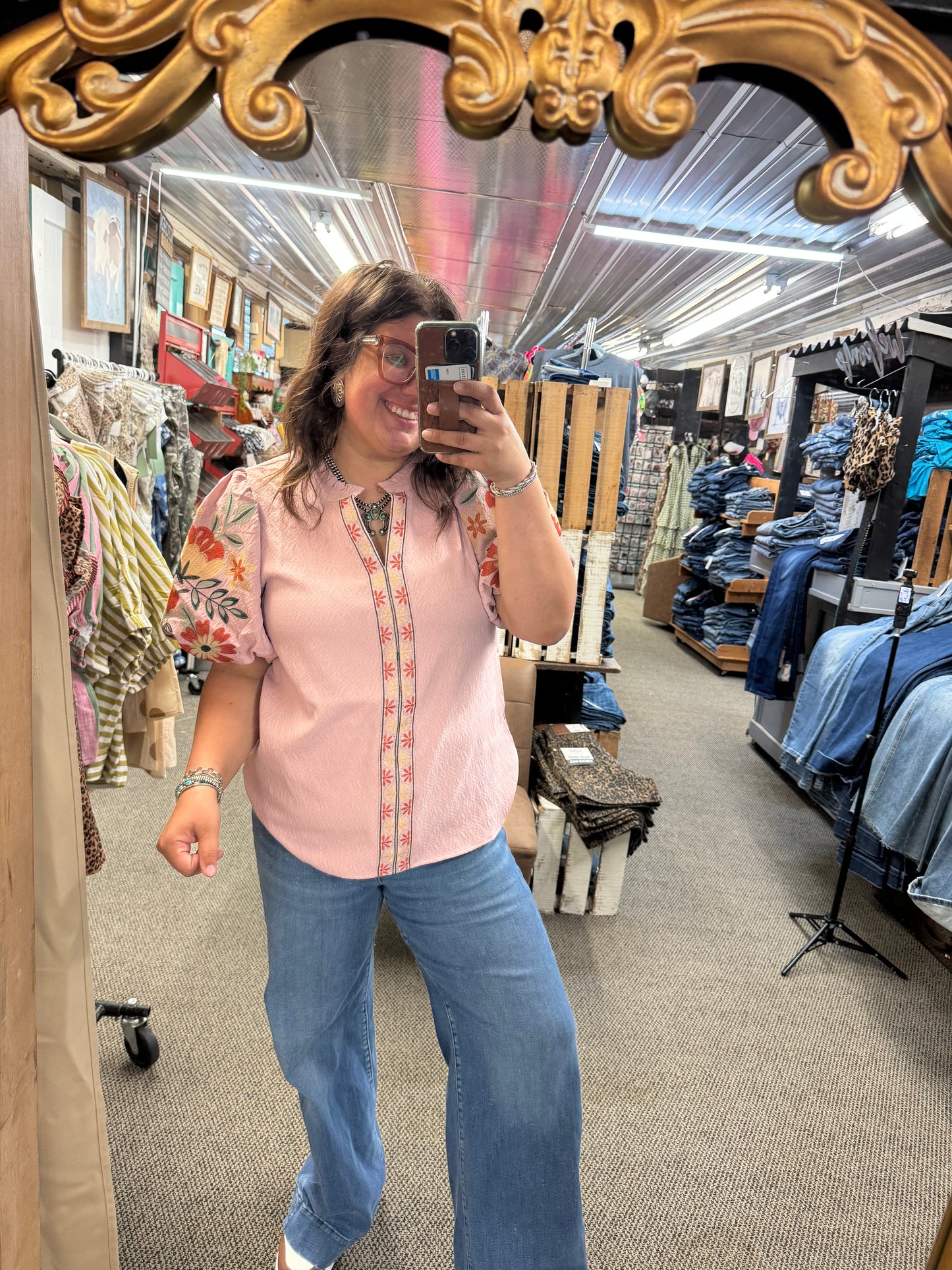 Blush Embroidered Top