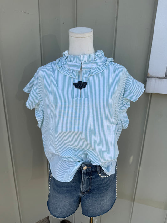 Mint Striped Top