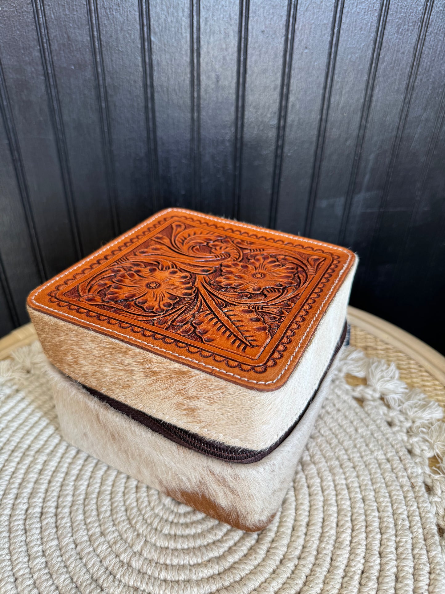 Square Cowhide Jewelry Boxes