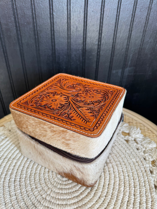 Square Cowhide Jewelry Boxes