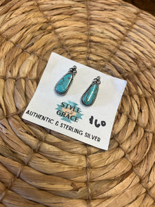 Turquoise Abstract Stud Earrings