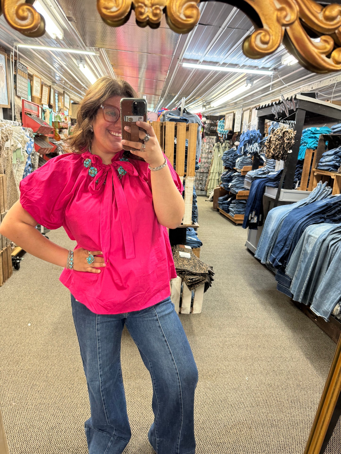 Pink Tie Front Top