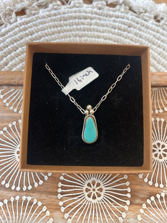 Turquoise Abstract Pendant Necklace