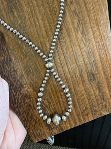 Graduated Pearl Hoop Necklace- 23 Inches