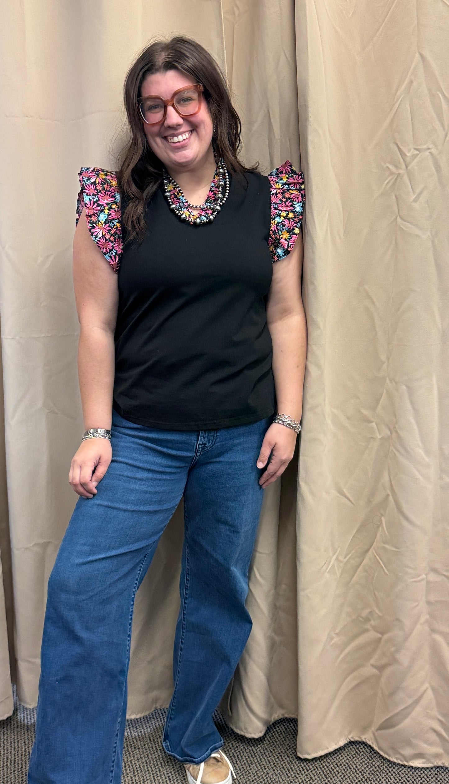 Black & Colorful Top