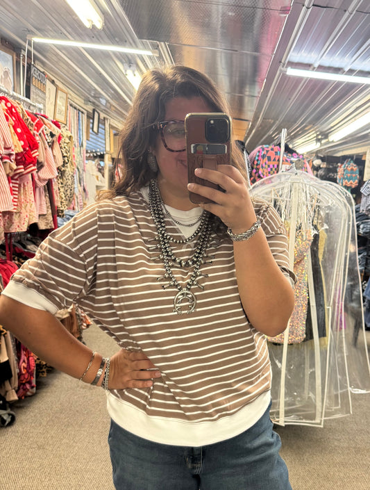 Mocha Banded Top