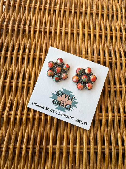 Spiny Flower Cluster Earrings