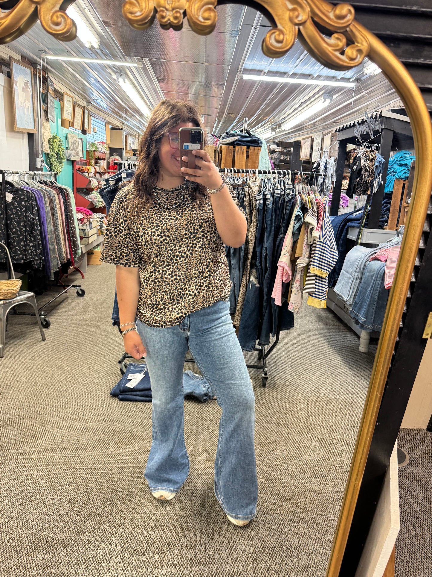 Leopard Ribbed Top