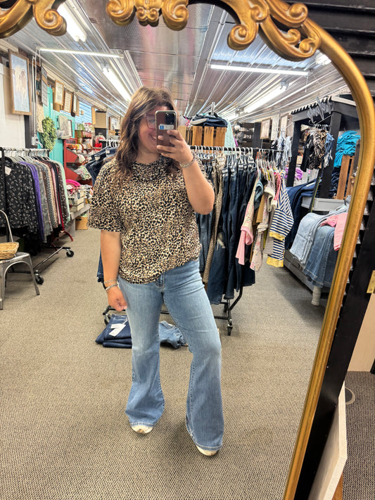 Leopard Ribbed Top