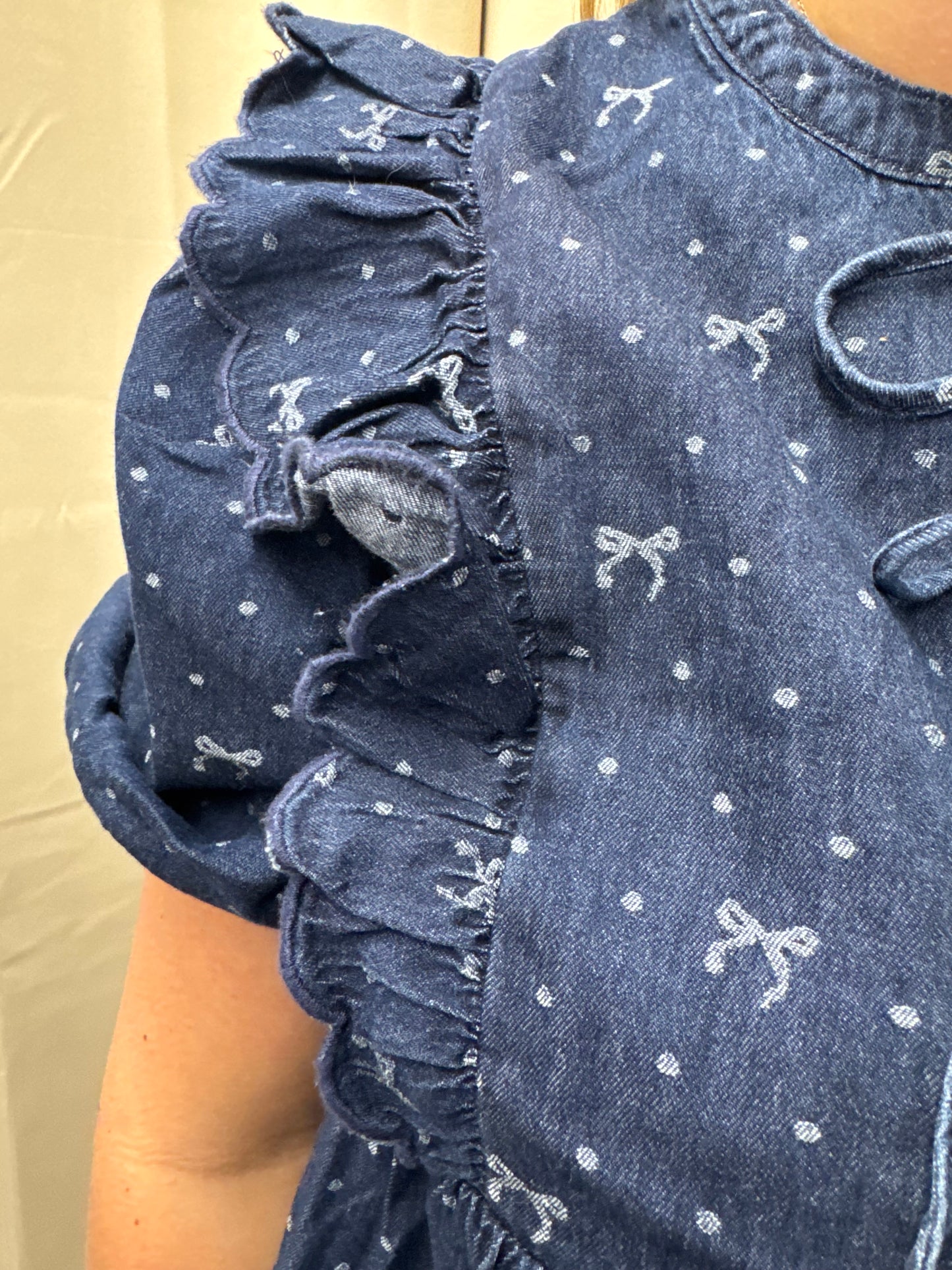 Denim Bow Top