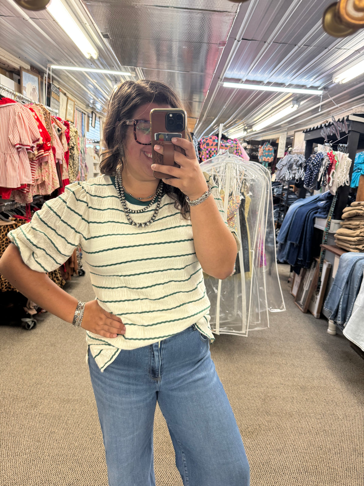 Hunter Striped Puff Sleeve