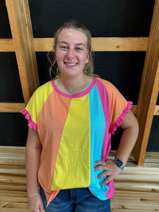 Pink Colorblock Top